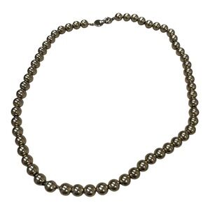 Monet Vintage Silver Tone Beaded Necklace Classic Ball Chain J40